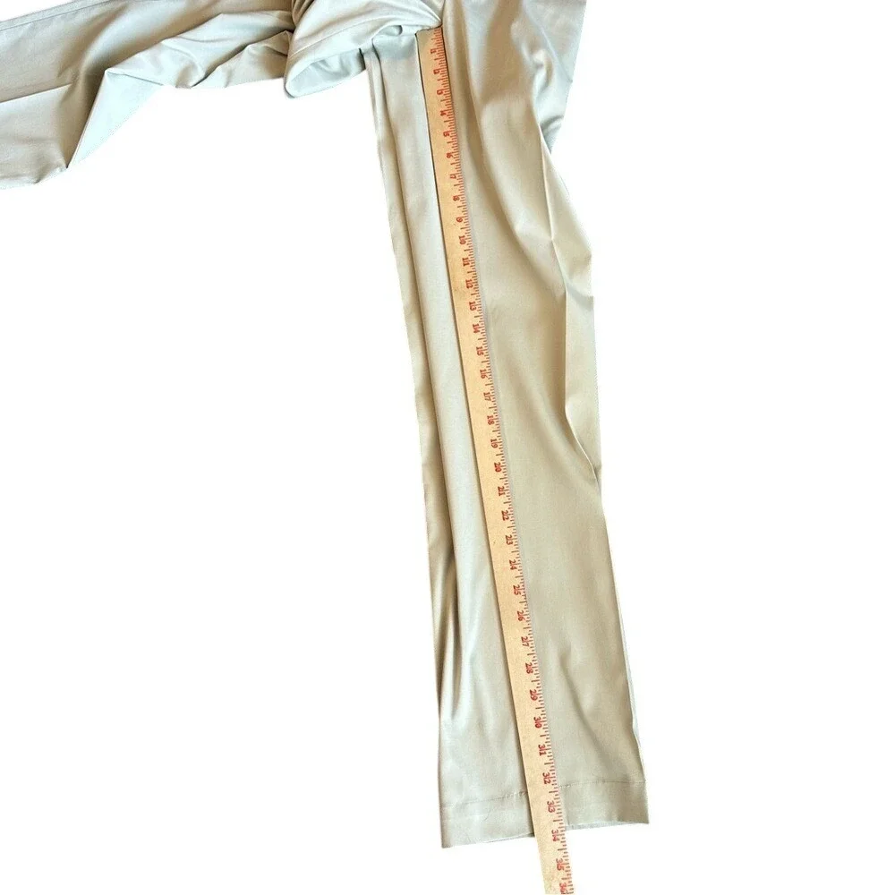 Polo Ralph Lauren Performance Pants Men 40x32 Tan Flat‎ Front Trousers